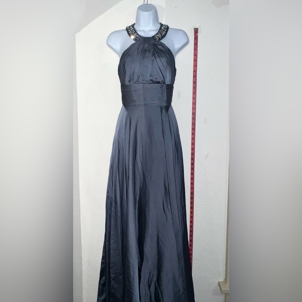 PROM Elegant Satin Silver Dress
